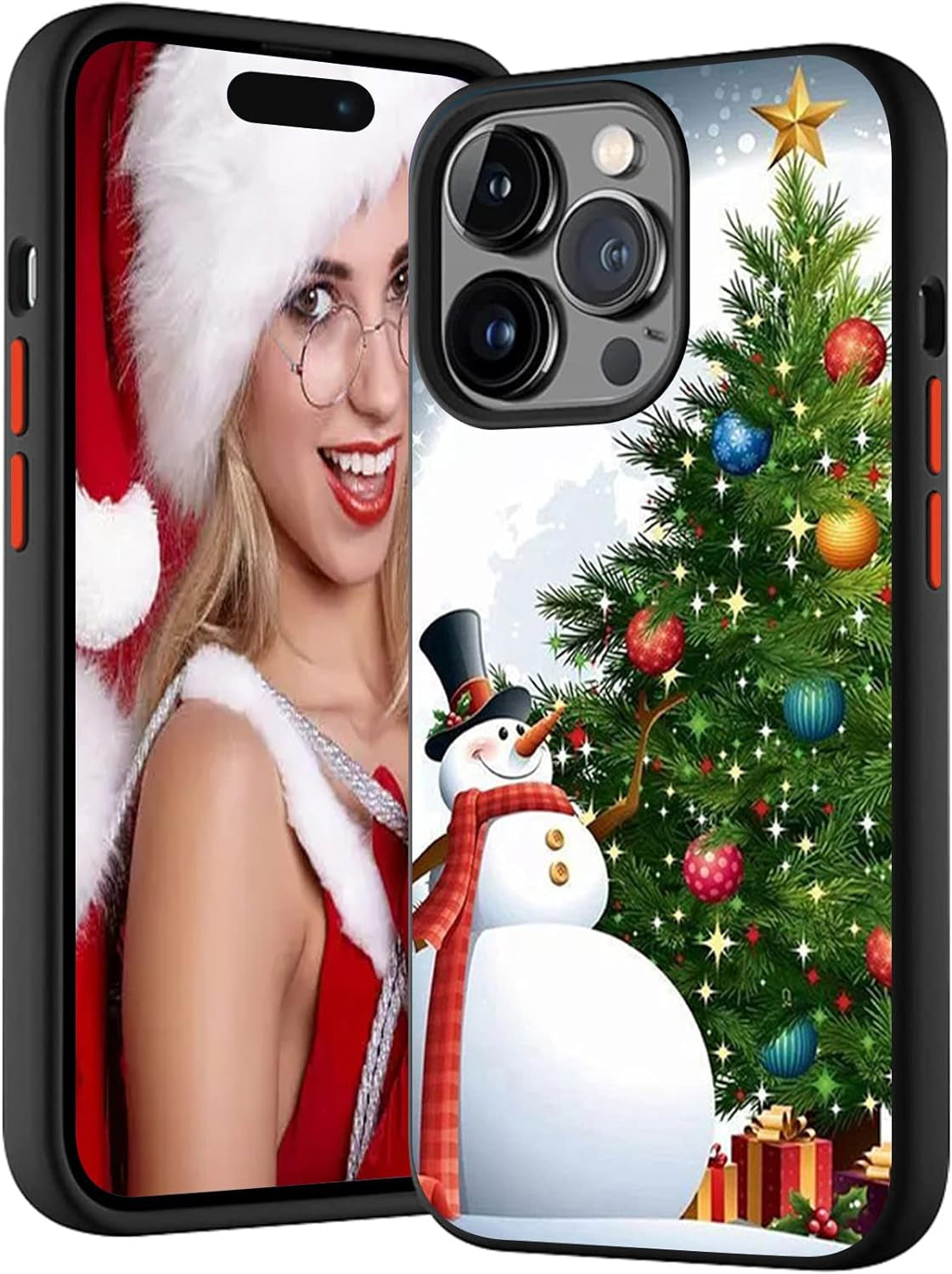 SINQERISHT Christmas Case Compatible with Samsung Galaxy S21 plus Phone Cases Hybrid Hard PC Soft TPU Bumper Full Body Shockproof Protective Cute Xmas Cover(Santa Claus)  SINQERISHT Christmas Tree Snowman Galaxy A32 4G 