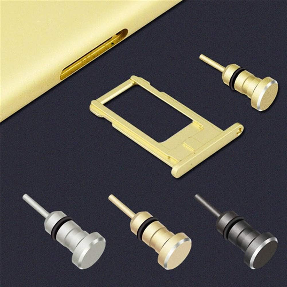 MOHALIKO anti Dust Plugs, Dust Port Covers, Earphone 3.5Mm AUX Jack Connector anti Dust Plug Card Removal Pin for Phone Black  MOHALIKO   