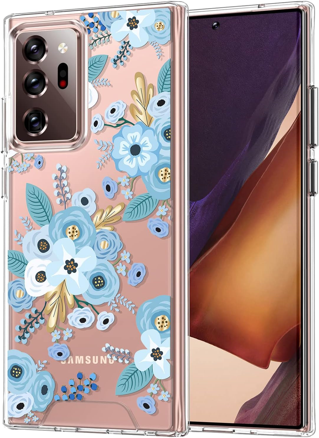 Rayboen for Galaxy Note 20 Ultra Case, Dual Layer Military Grade Shockproof Heavy Duty Protection Cover, Phone Case for Samsung Galaxy Note 20 Ultra 5G - Navyblue  Rayboen C- Blue Garden  