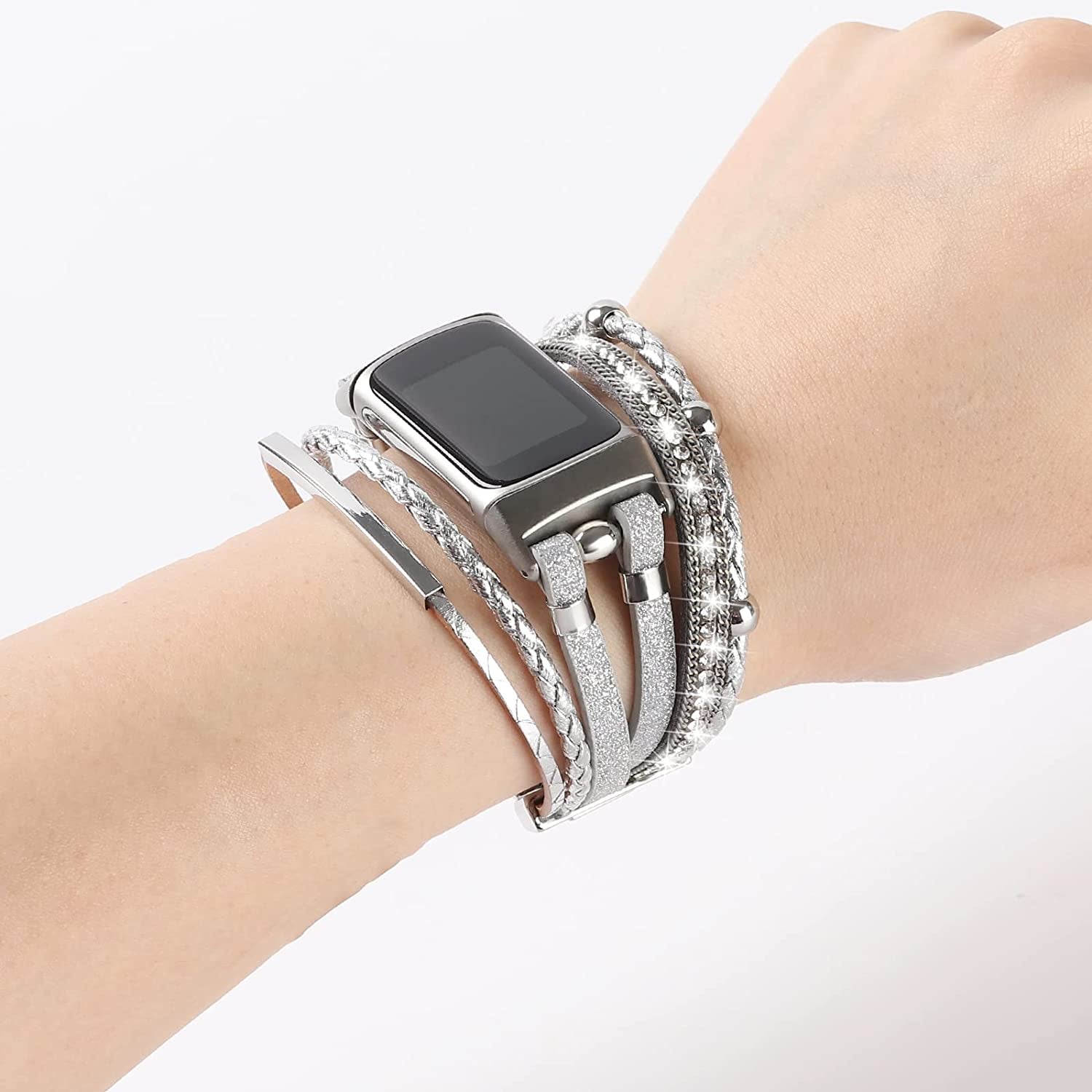 YOSWAN Leather Bands Compatible with Fitbit Charge 5 Bands for Women, Boho Handmade Multilayer Wrap Bracelets Jewelry Strap Wristband Replacement for Fitbit Charge 5 Fitness Tracker  YOSWAN   