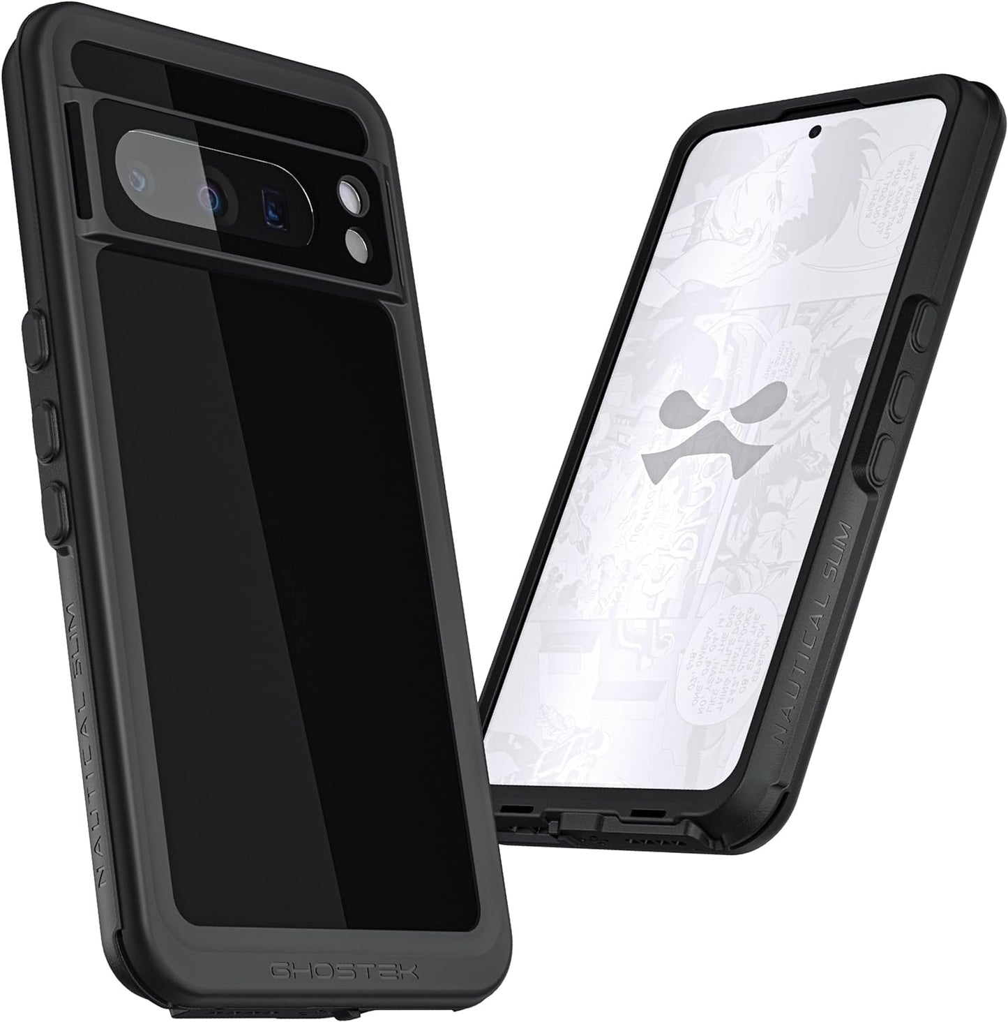 Ghostek Nautical Slim Waterproof Case for Google Pixel 8 Pro - Built-In Screen & Camera Lens Protector, Compatible with Wireless Charging (6.7 Inch, Clear)  Ghostek Black Pixel 8 Pro 