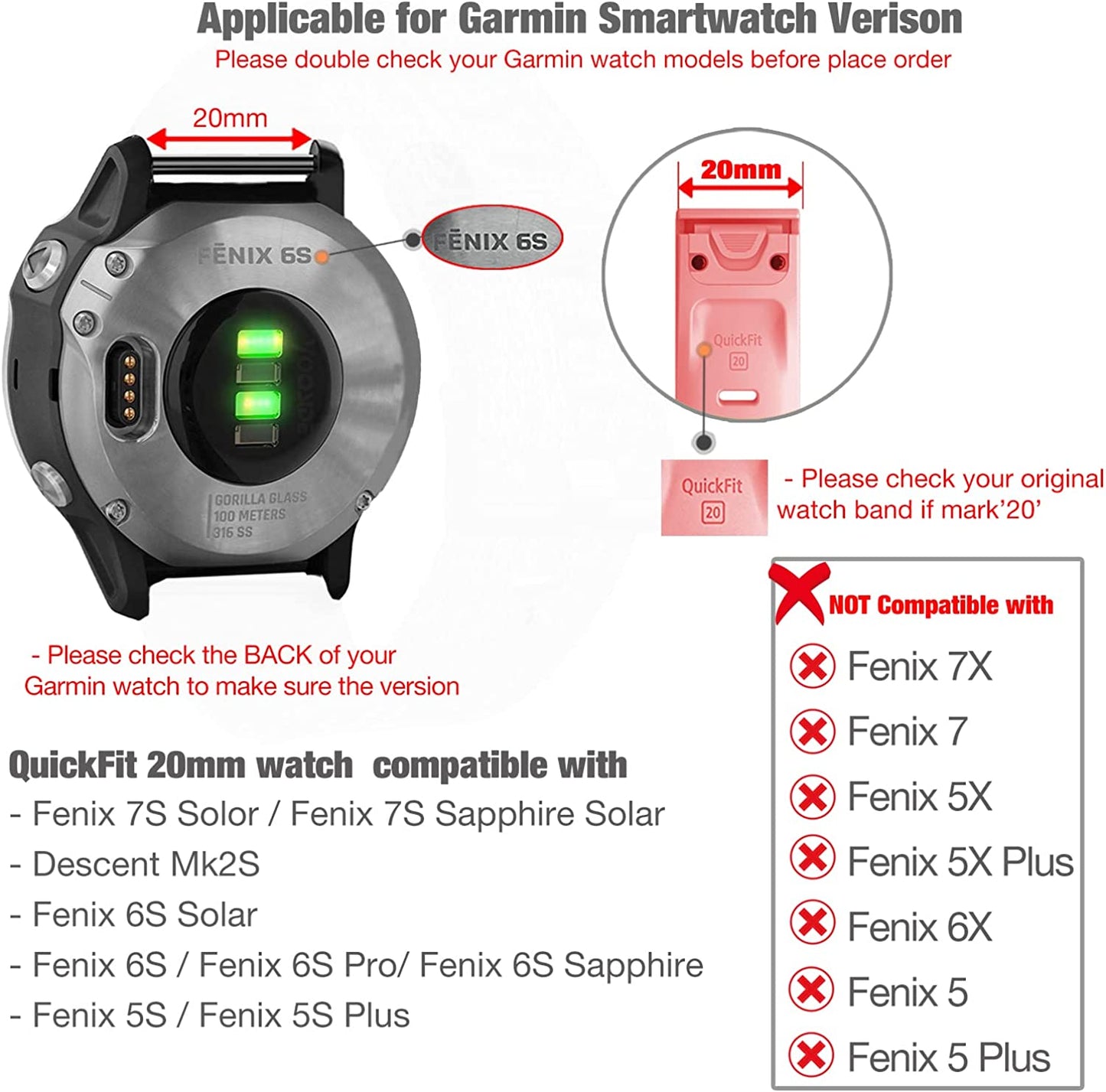 Abanen Elastic Watch Bands for Fenix 7S / Fenix 6S / Fenix 5S / Descent Mk2S, Quick Fit 20Mm Soft Nylon Stretchy Embroidery Loop Breathable Wristband Strap for Garmin Fenix 5S Plus  Abanen   