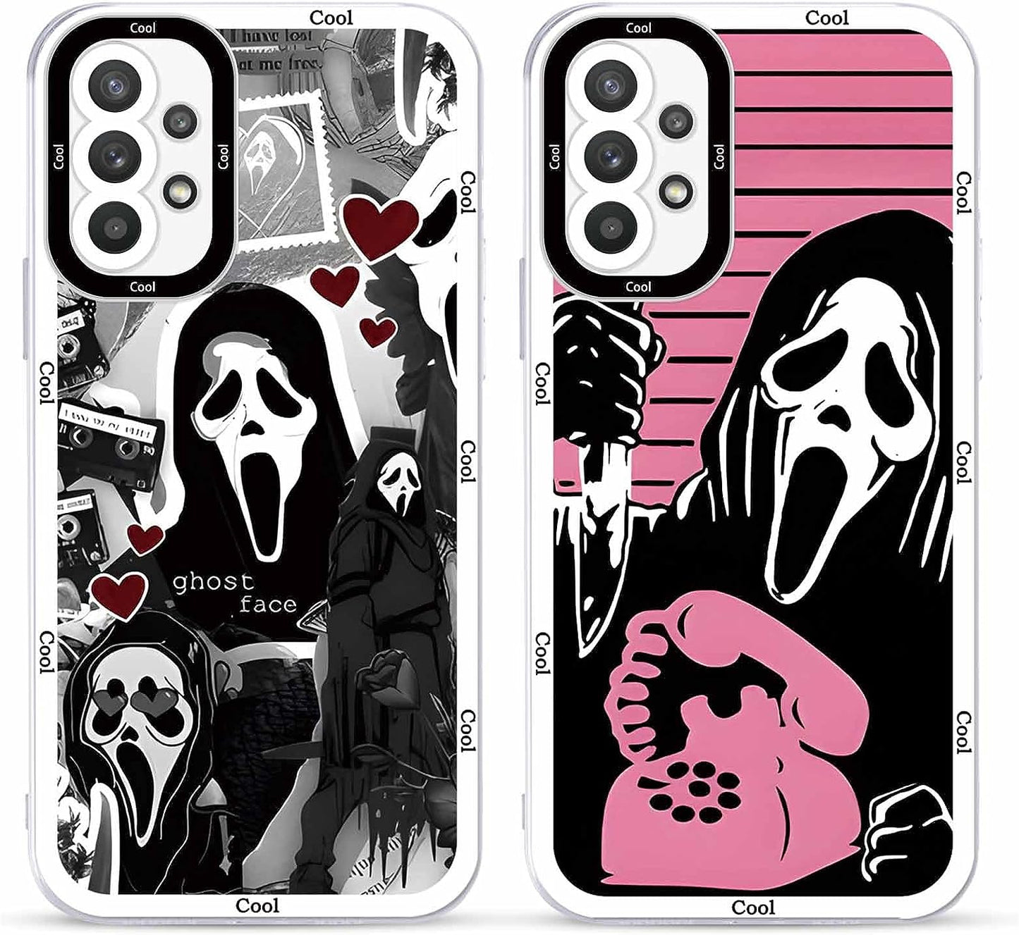 2 × Phone Case for Samsung Galaxy S20/S11E Case Clear 6.2",Scream Horror Movie Printed, Cute Skull Pattern Design Transparent Cases for Women Men Girls, Soft TPU Funda for Samsung S20/S11E,Ghost Face  DZY US Samsung Galaxy A32 (5G)  