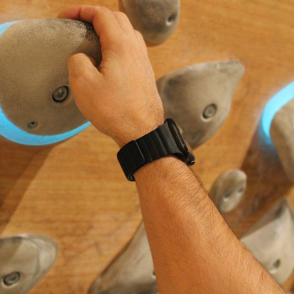 INI Compatible with Apple Watch Band 49Mm 45Mm 44Mm 42Mm 41Mm 40Mm 38Mm - Enhanced Adjustable Leather Strap with Magnetic Closure System for Iwatch Series Ultra/8/7/Se/6/5/4/3/2/1 - Black  INI Technologies   