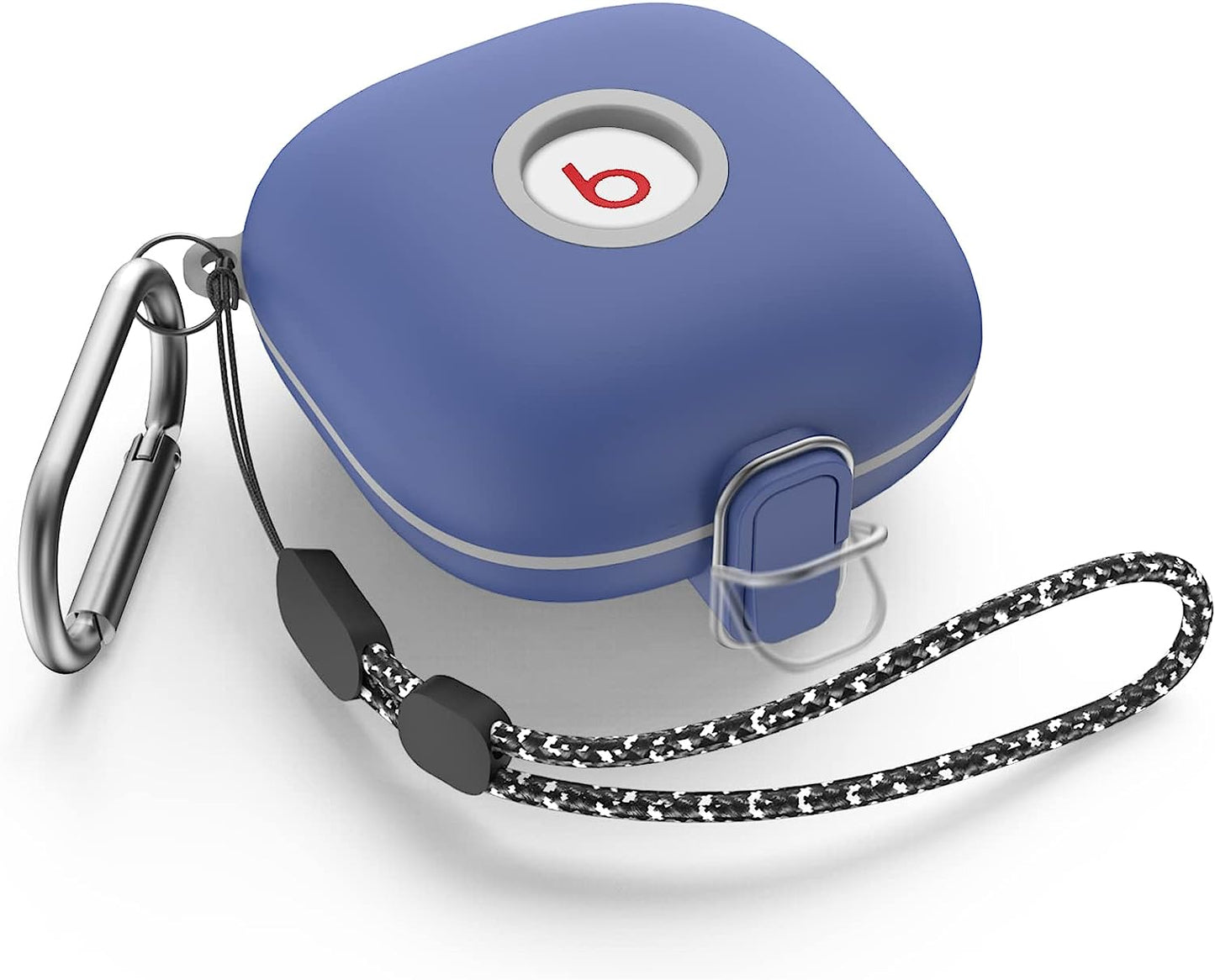 [Upgrade Secure Lock] Case for Beats Fit Pro 2021, WOFRO Shock-Absorbing Protective Cover TPU Hard Shell with Anti-Lost Lanyard/Keychain[One-Click Pop] (Red)  WOFRO Blue  