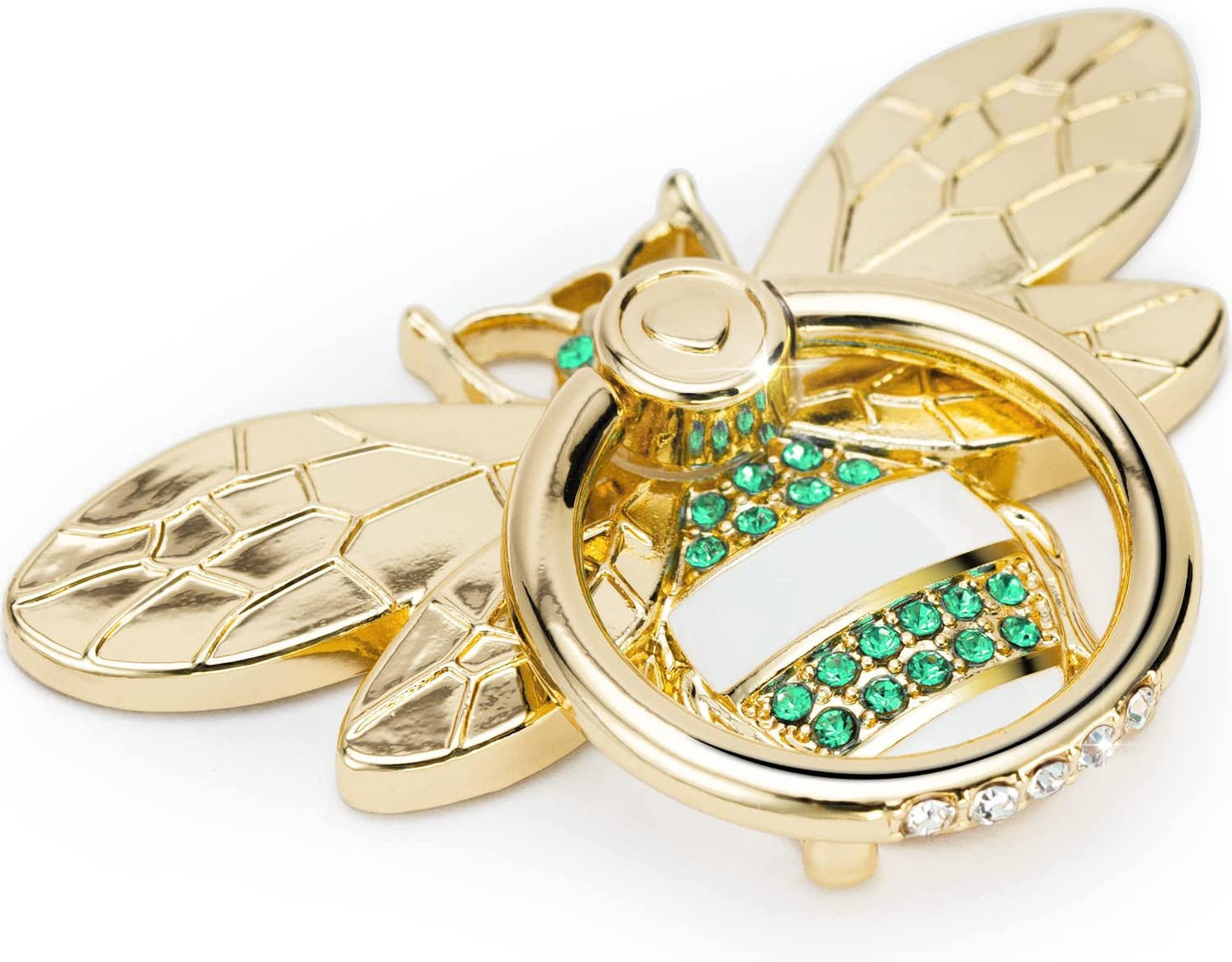 Phone Ring Holder with Crystal, Allengel Bee Phone Ring Grip Finger Kickstand, Gold Black  Allengel Gold Emerald  