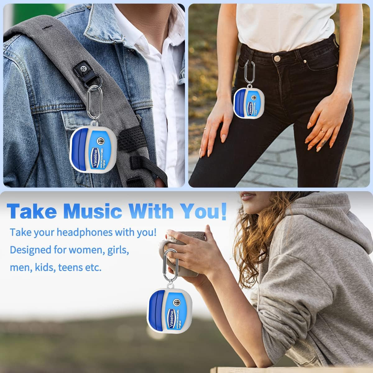 Case for Samsung Galaxy Buds Pro 2 Case (2022)/Buds 2 Case (2021)/Buds Pro Case (2021)/Galaxy Buds Live Case (2020), Cute Cartoon Funny Shockproof Silicone Protective Cover with Keychain [3M Adhesive]  QIUDAOY   