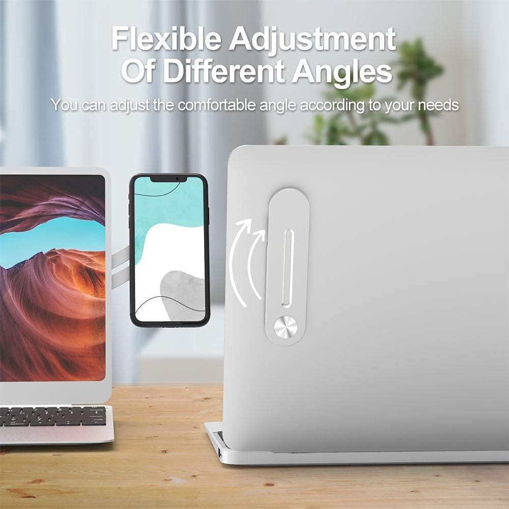 Aporia - Stick on Laptop Invisible Foldable Side Arm Magnetic Phone Holder Mount for Computer | Instant 2Nd Monitor Mobile Solution | Aluminum Alloy with Strong Magnet  Aporia International   