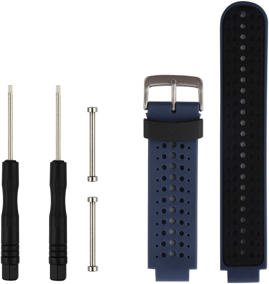 Ybludiy Compatible with Garmin Forerunner 235 Band,Soft Silicone Replacement Watch Band Fit Garmin Forerunner 235/235 Lite/220/230/620/630/735Xt/Approach S20/S6/S5 Bands  Ybludiy 07-Navy Blue  