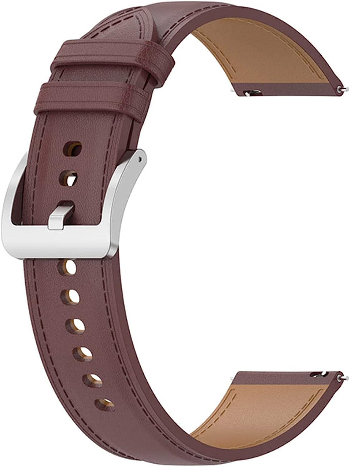 20Mm Leather Strap Fits for Samsung Galaxy Watch 5/5 Pro Strap, Genuine Leather Wristband Bracelet Band Replacement for Galaxy Watch 4  Generic Dark Brown  
