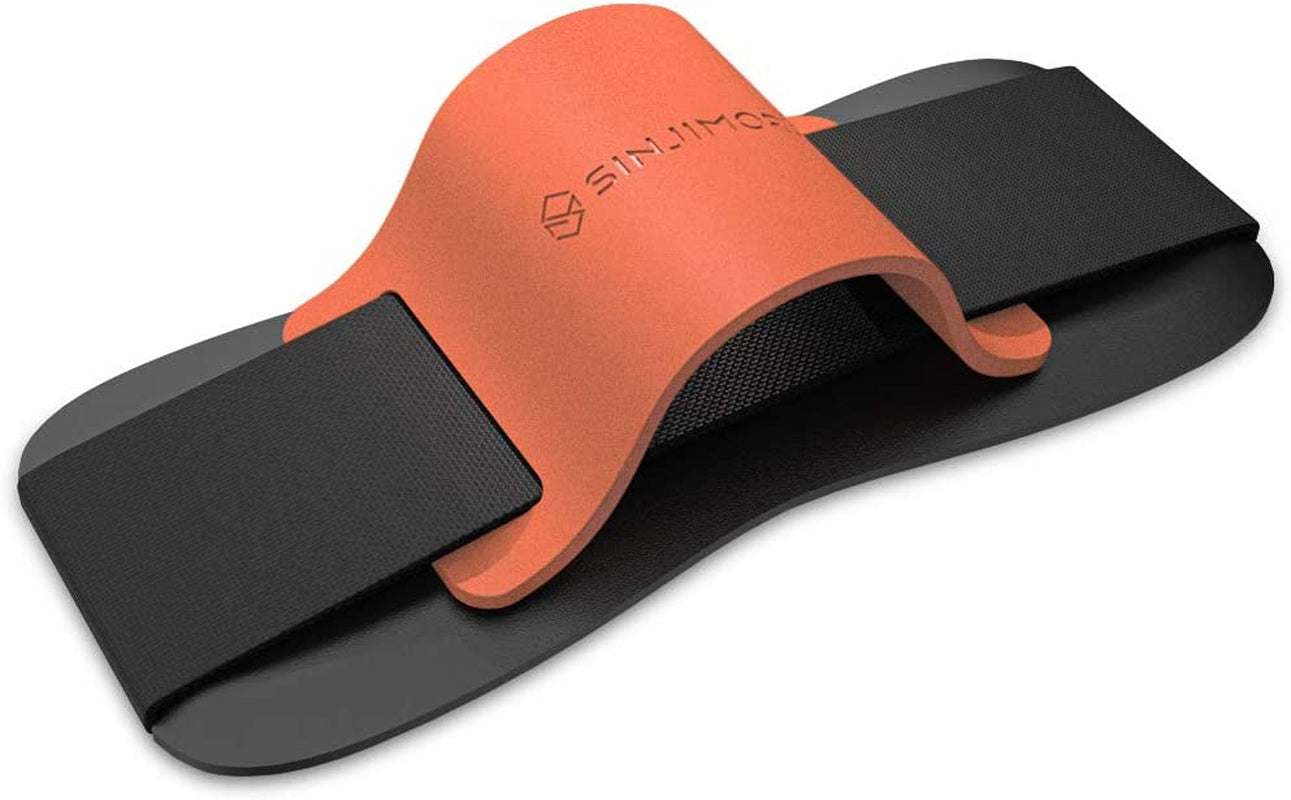 Sinjimoru Silicone Mobile Phone Grip with Stand, Cell Phone Stand for Desk & Secure Iphone Holder Strap for All Smartphone. Sinji Grip Silicone Black  Sinjimoru Co., Ltd Silicone Clementine  