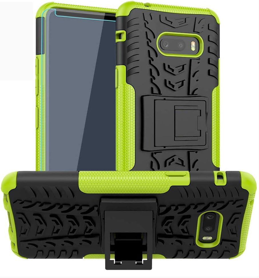 SKTGSLAMY LG G8X Thinq Case, with HD Screen Protector, [Shockproof] Tough Rugged Dual Layer Protective Case Hybrid Kickstand Cover for LG G8X Thinq (Pink)  SKTGSLAMY Green  