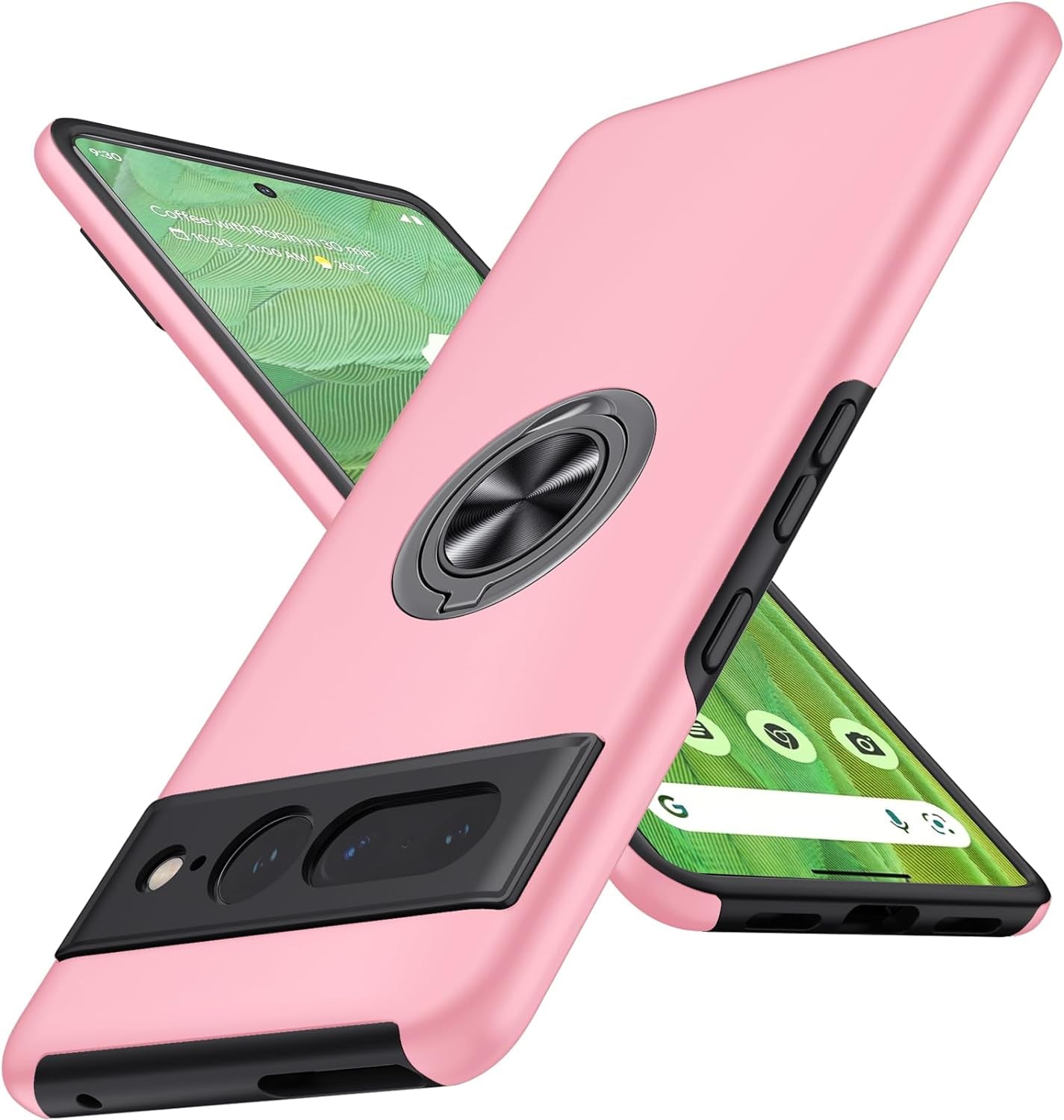 JAME for Google Pixel 7 Pro Case, Slim Fit Case for Pixel 7 Pro with Invisible Ring Kickstand, [Military Grade Drop Tested] Dual Layer Shockproof Protective Phone Case for Pixel 7 Pro 6.7", Green  JAME Pink  