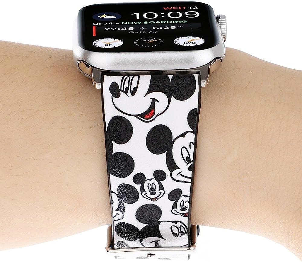 MIADEAL Cartoon Mouse Bands for Apple Watch, Genuine Leather, Fits Series Ultra 8 7 SE 6 5 4 3 Sizes 38Mm/40Mm/41Mm/42Mm/44Mm/45Mm/49Mm  MIADEAL   