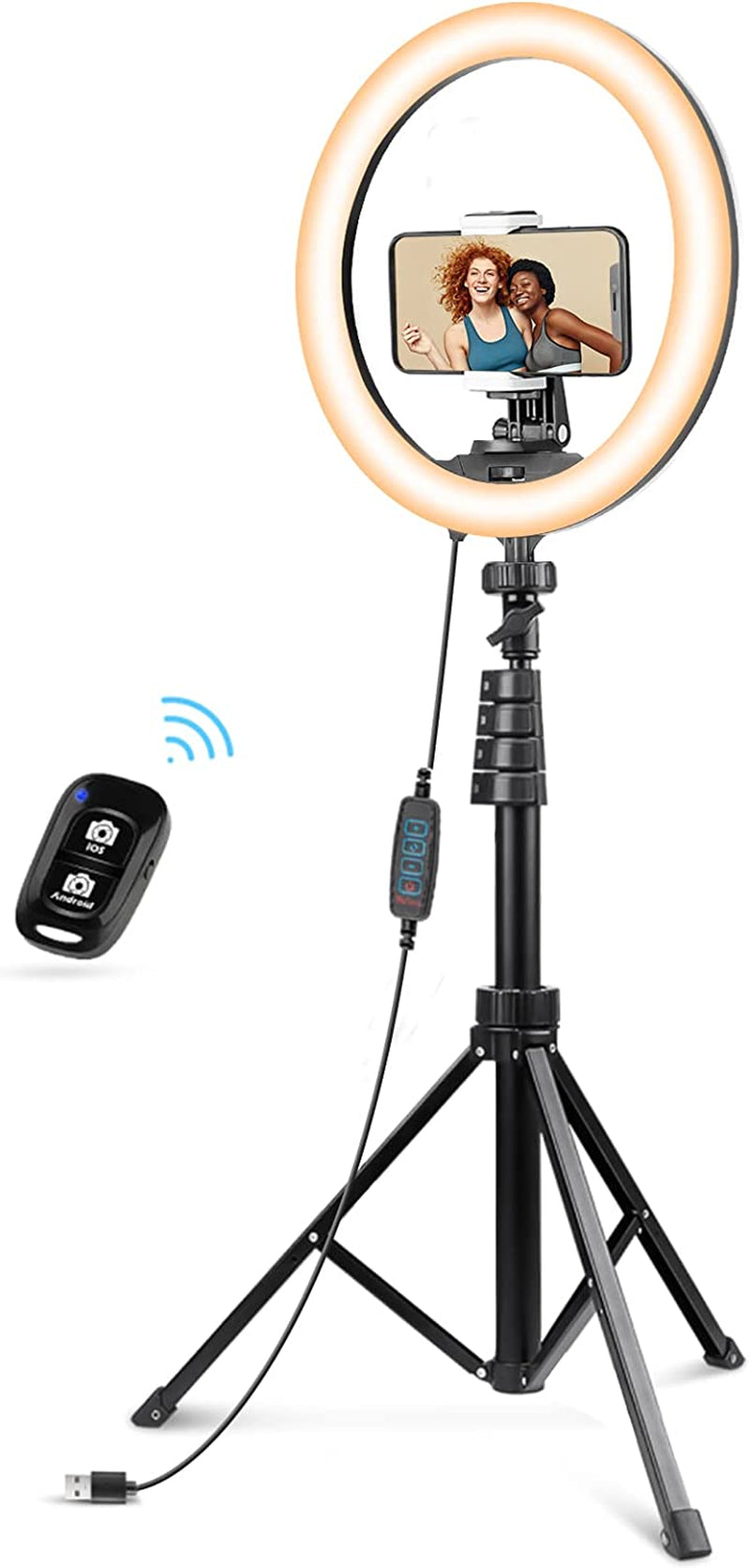 Ubeesize 12'' Ring Light with 62'' Selfie Stick Tripod, LED Ring Light with Stand and Phone Holder for Recording/Makeup/Youtube/Tik Tok, Compatible with Cell Phone, Camera  UBeesize   