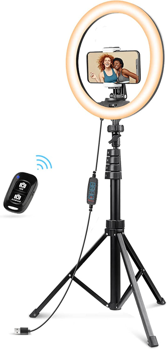 Ubeesize 12'' Ring Light with 62'' Selfie Stick Tripod, LED Ring Light with Stand and Phone Holder for Recording/Makeup/Youtube/Tik Tok, Compatible with Cell Phone, Camera  UBeesize   