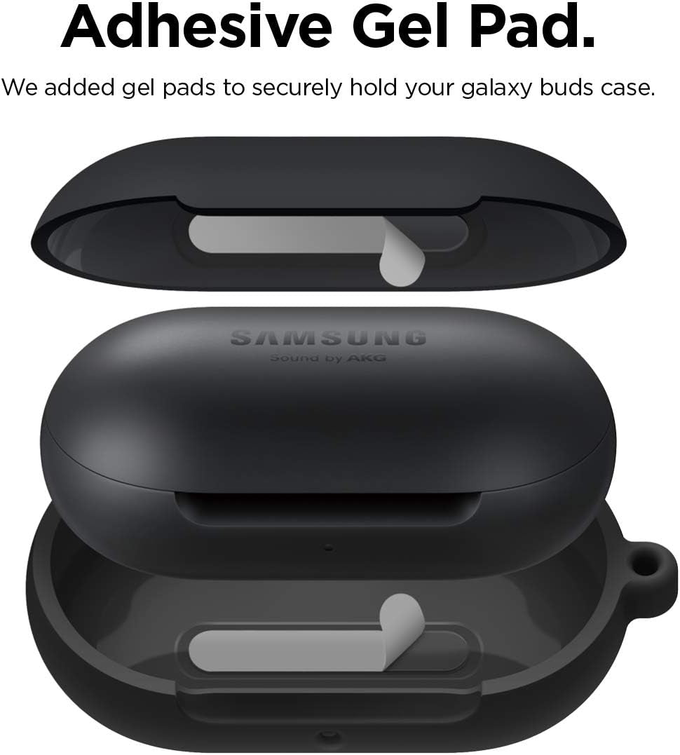 Elago Silicone Case Designed for Samsung Galaxy Buds plus Case (2020) / Galaxy Buds Case (2019) [Black] - Full Body Protection, Adhesive Gel Pad, Wireless Charging  elago   
