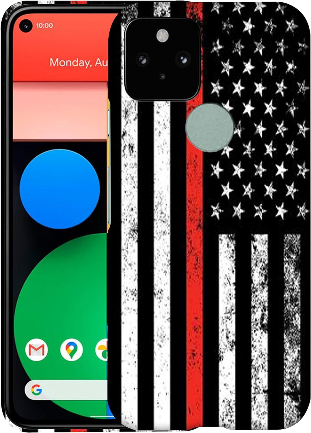 Glisten Google Pixel 4A 5G Case, Pixel 5 XL Case - Thin Red Line Design Printed Slim & Sleek Cute Plastic Hard Snap on Protective Designer Back Case/Cover for Pixel 4A 5G (6.2"). [Not for 4G]  Glisten   