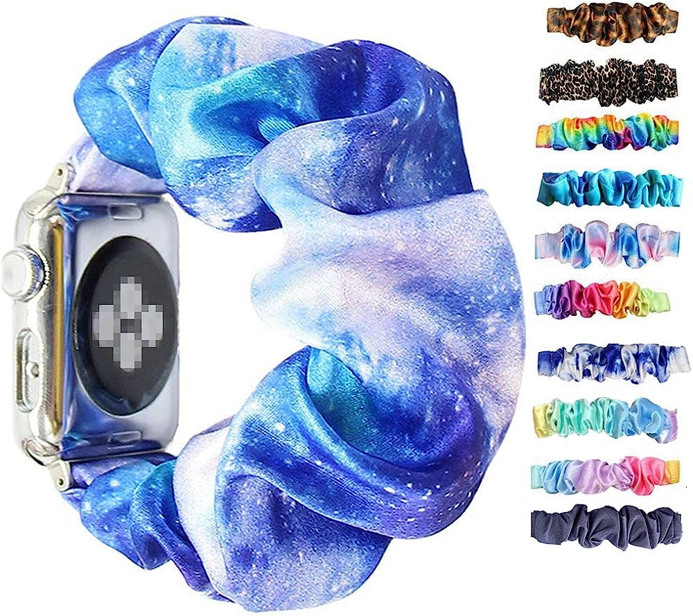 Tomcrazy Scrunchie Elastic Watchband for Apple Watch Band Series 8 7 6 5 4 3 2 1 SE Ultra, Watch Band for Iwatch 49Mm 45Mm 41Mm 38Mm 40Mm 42Mm 44Mm Strap Bracelet  Ruidou Technology Co Ltd Blue tie dye 66 41mm/40mm/38mm 