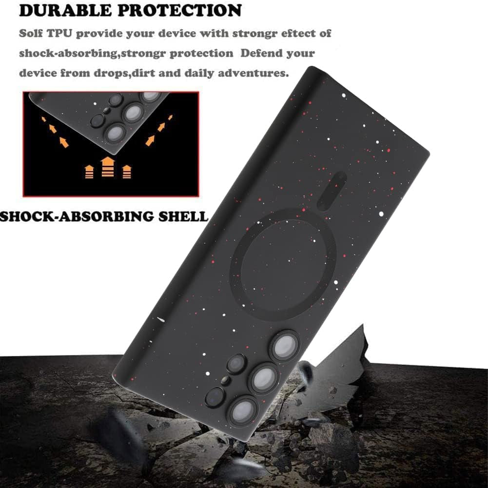 LEOMAKRON for Samsung Galaxy S22 Ultra Case Magnetic Silicone Case Compatible with Magsafe Shiny Spot S22 Ultra Soft Silicone Gel Rubber Bumper Magnetic Case Shockproof Case Black  LEOMAKRON   