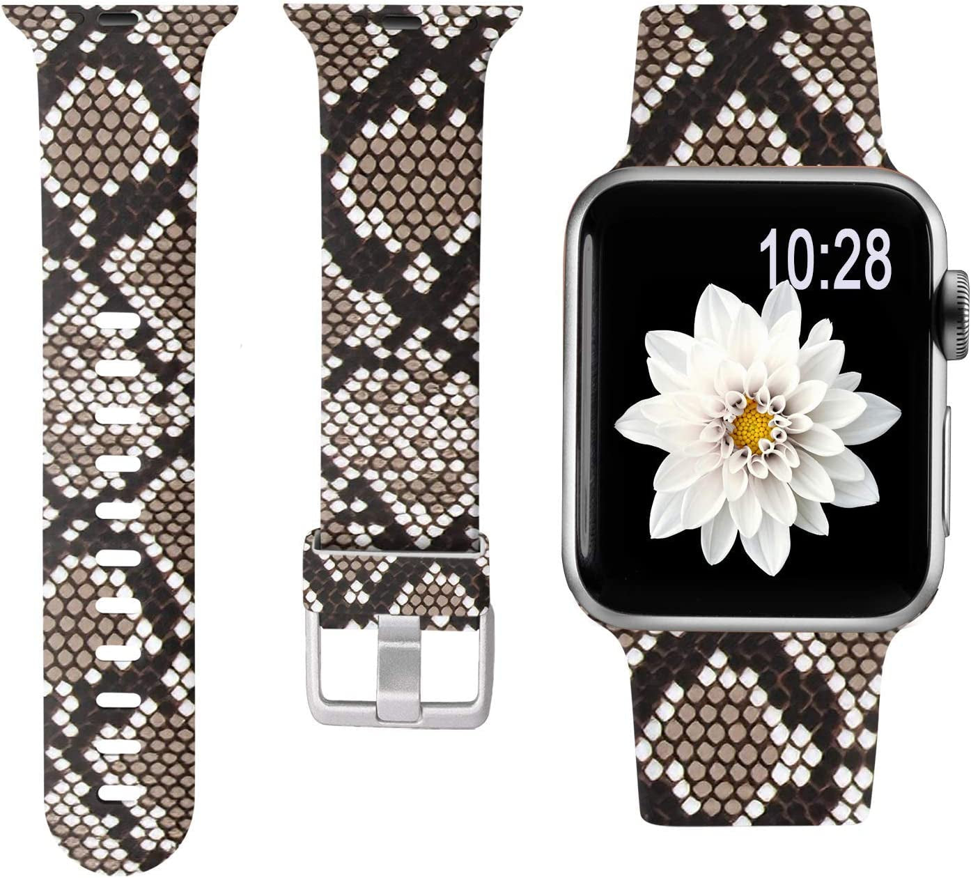 Laffav Compatible with Apple Watch Band 41Mm 40Mm 38Mm Iwatch SE & Ultra & Series 8/7/6/5/4/3/2/1 for Women Men, Sexy Leopard, S/M  Laffav Snakeskin Brown 42/44/45/49MM S/M 