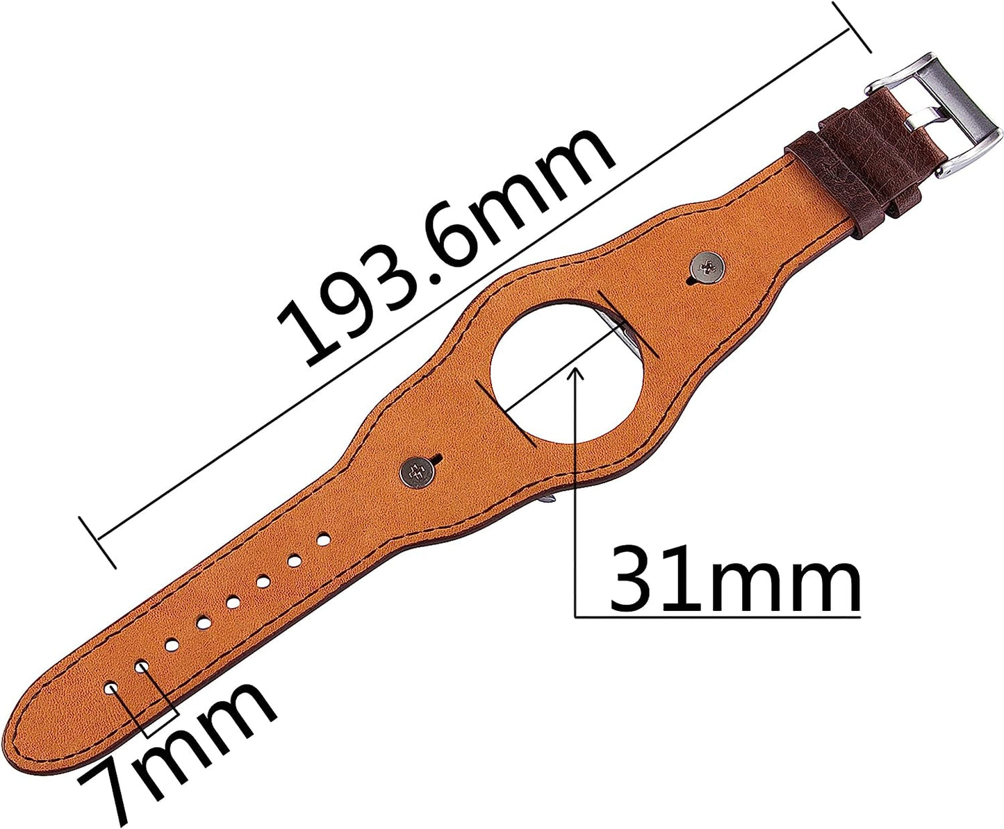 Vikoros Leather Cuff Bracelet Compatible with Apple Watch Band Iwatch Series 8 7 6 5 4 3 2 1 SE Ultra 38Mm 40Mm 41Mm 44Mm 42Mm 45Mm 49Mm for Men Women, Vintage Western Luxury Designer Leather Strap with Stainless Buckle  Vikoros   