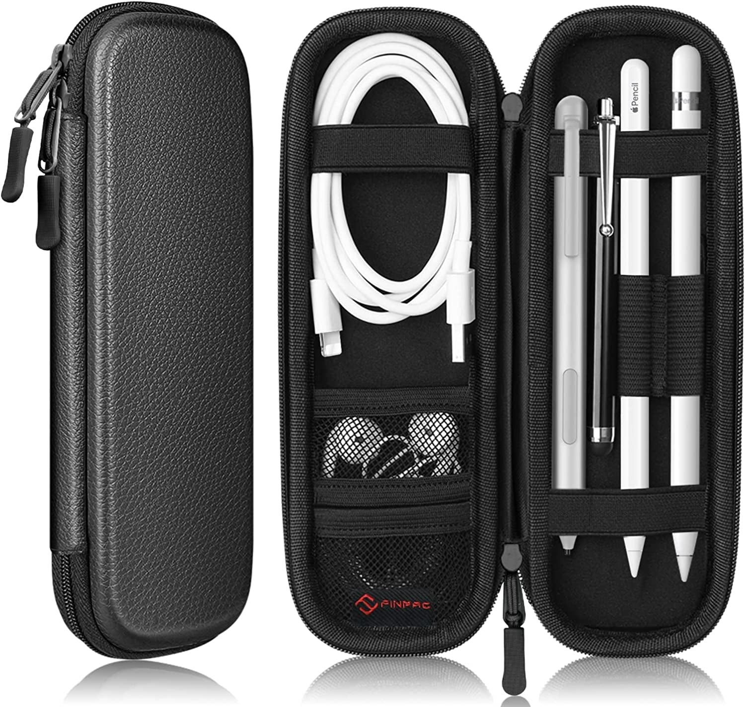 Fintie Holder Case for Apple Pencil (1St and 2Nd Generation), PU Leather Protective Carrying Bag Sleeve Compatible with Apple Pen Accessories, USB Cable, Samsung Stylus, Lilac Marble  Fintie Black  