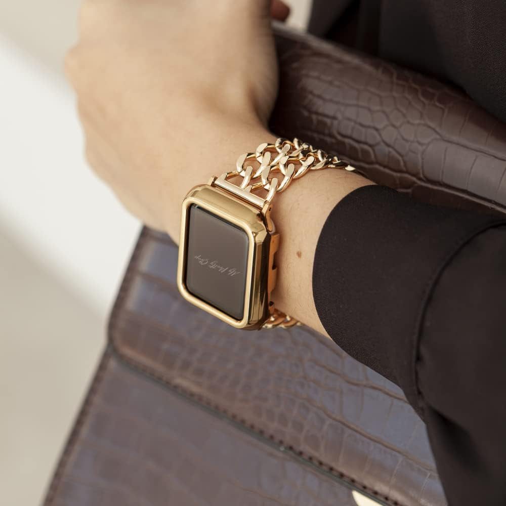 My Pretty Strap Double Chain Band Compatible with Apple WATCH SE Series 8 7 6 5 4 3 2 1, 38/40/41Mm or 42/44/45/49Mm for Women  My Pretty Strap   