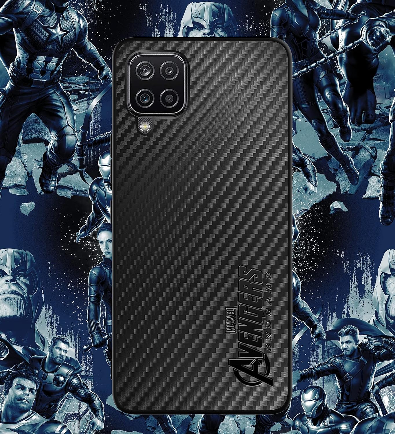 IRON SPIDER Case for Galaxy A12, with Marvel Character Samsung A12 Leather Case, A-BLACK  IRON SPIDER   