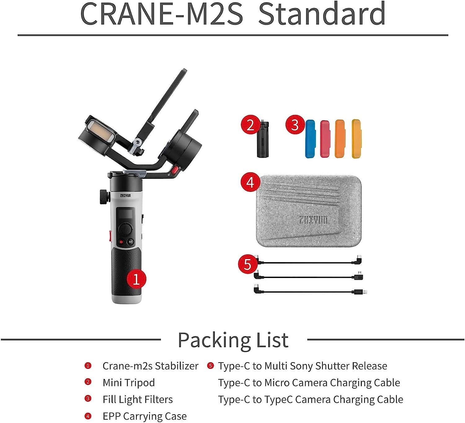 Zhiyun Crane M2S Gimbal for Lightweight Mirrorless Camera,Smartphone,3-Axis Handheld Stabilizer Compatible with Sony A6000,A6300,A6500,A6100,Gopro Hero 10/9/8/7,Iphone 13 Pro Max 12 X Xs Crane M2 S  Zhiyun   