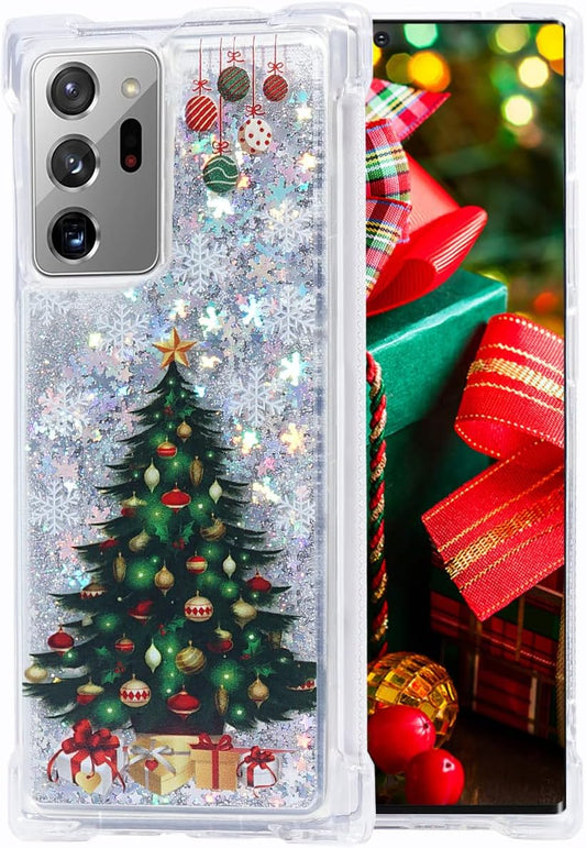 Flocute Galaxy Note 20 Ultra Case, Galaxy Note 20 Ultra Glitter Case Clear Bling Sparkle Floating Liquid Soft TPU Luxury Fashion Girly Women Cute Case for Samsung Galaxy Note 20 Ultra (Christmas Tree)  Flocute   