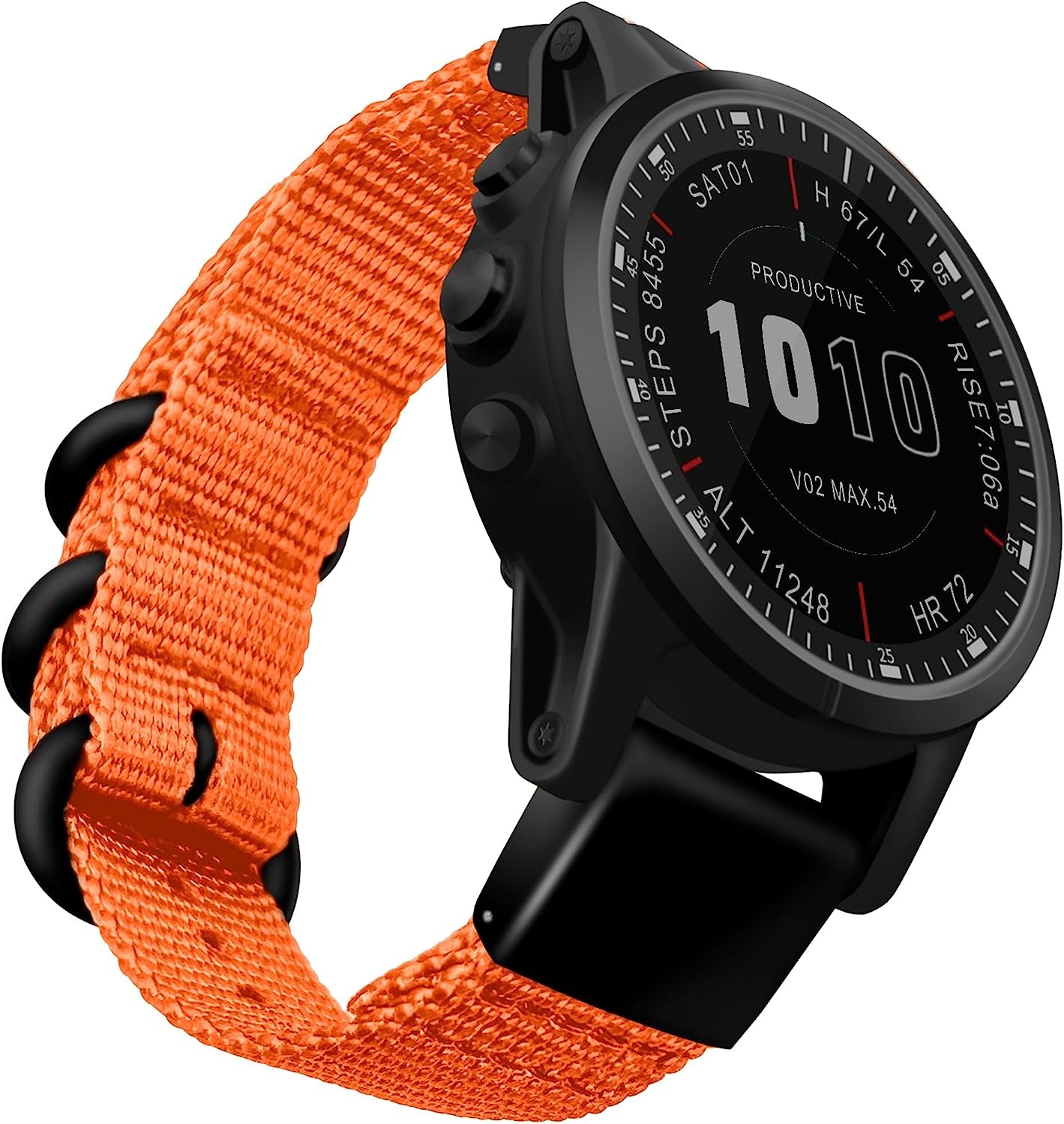 Zeit Diktator Watch Band for Garmin Fenix 7/Fenix 5/5 Plus/Fenix 6/6 Pro/Descent G1/Instinct/Forerunner 935 945/955/S60/S62/Epix，22Mm Nylon Quickfit Watch Strap for Men(Orange,22Mm)  Zeit Diktator   