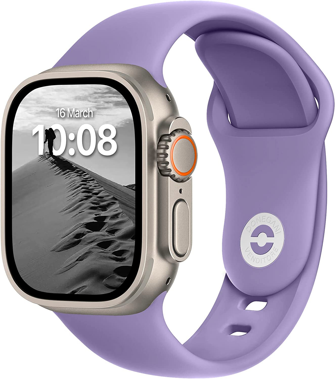 DONEGANI Sport Bands Compatible with Apple Watch Band Series Ultra 8 7 6 5 4 3 2 1 Se｜49Mm 45Mm 44Mm 42Mm Men Women in Color Orange｜Silicone FKM Bracelet Strap  DONEGANI Lavender 41mm｜40mm｜38mm 
