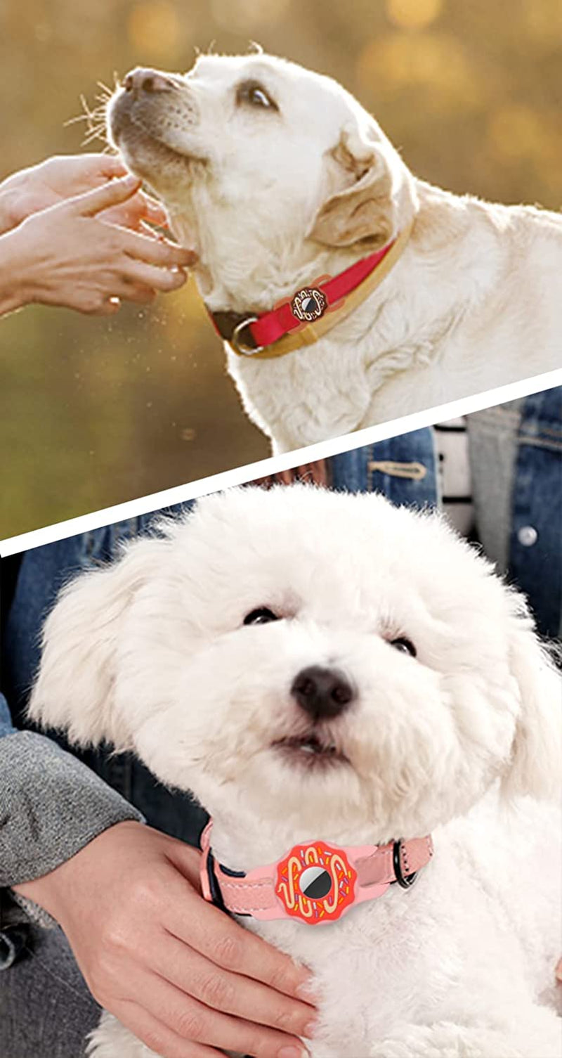 1/2 Inch Pet Collar Holder Compatible for Airtag,Doughnut Shape Protective Cases Covers Dog Cat Collar Holder Silicone Waterproof (Small, Pink)  Doweiss   