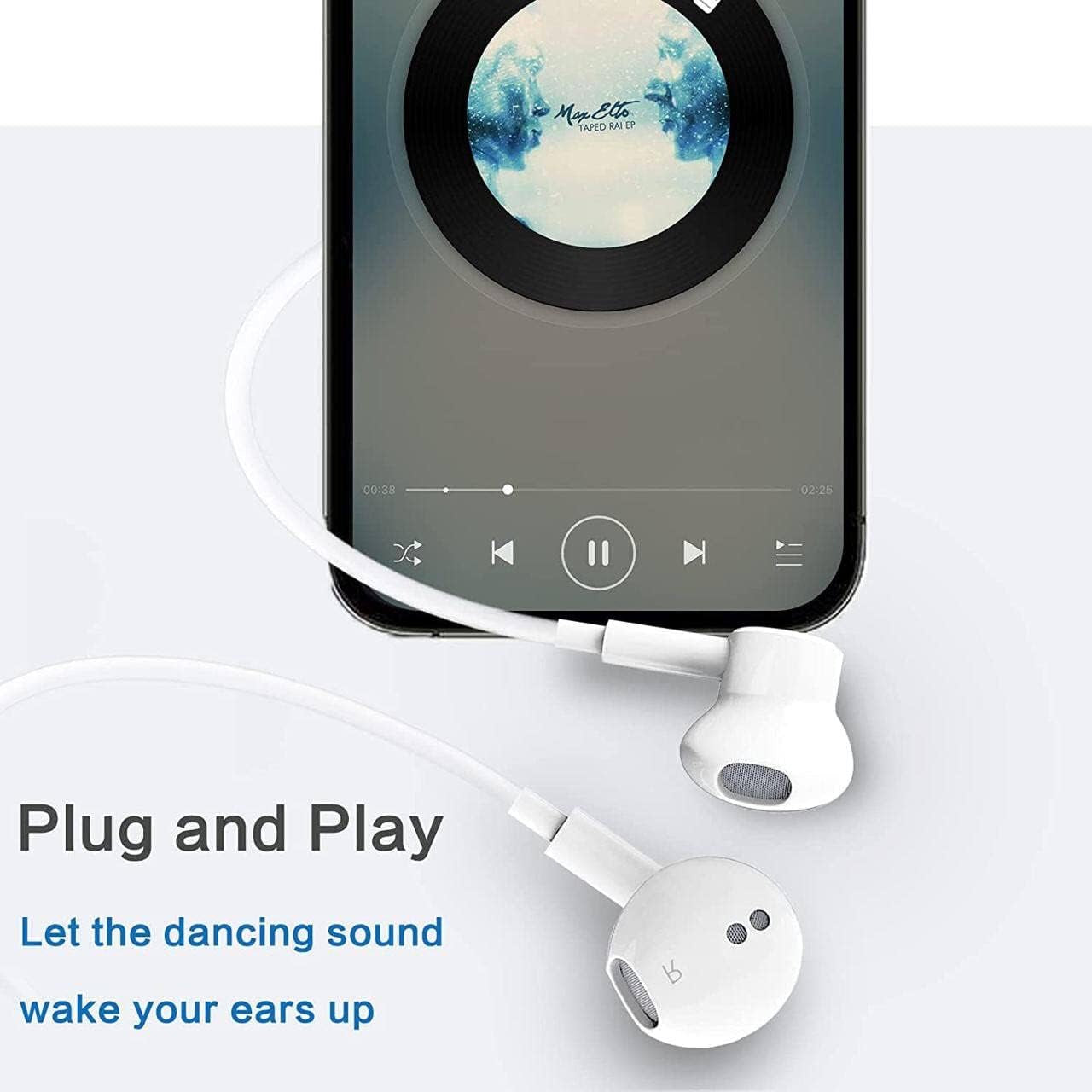 2 Pack Wired Earphones for Iphone,Headphones,In-Ear Stereo Noise Isolating Earbuds, Microphone and Volume Control Compatible with Iphone 14/14 Pro/13/13 Pro/12/12 Pro/Se/11/11 Pro Max/Xs Max/X/Xr/8/7  PUMP FEEL   