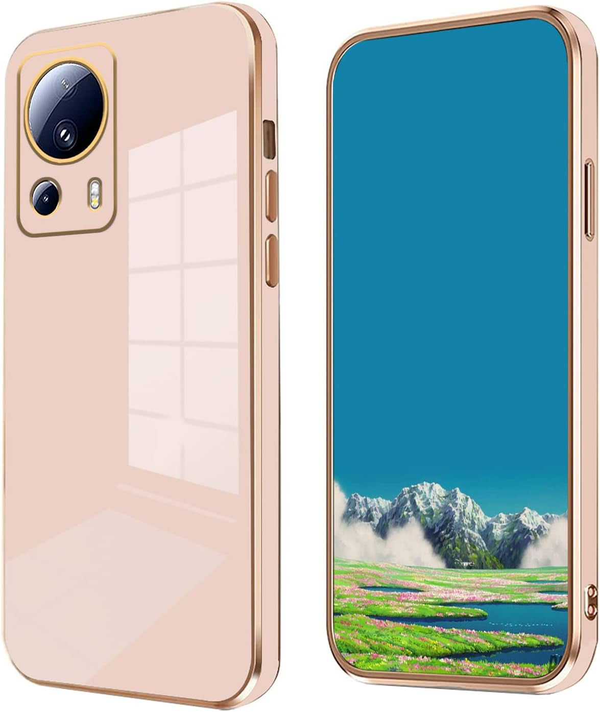 Jancyu Compatible with Xiaomi 13 Lite Case Silicone White, Slim Xiaomi 13 Lite Pro Phone Case Protective Cover Shockproof for Women Girls (Pink)  Jancyu Rosa  