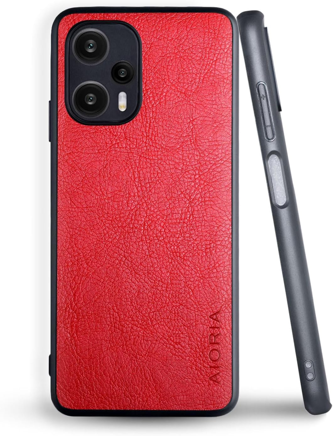 AIORIA Case for Xiaomi Poco F5, 6.67" Screen Premium PU Leather Phone Cover Retro Business Design Full Protective Case for Xiaomi Poco F5 5G (Red)  AIORIA   
