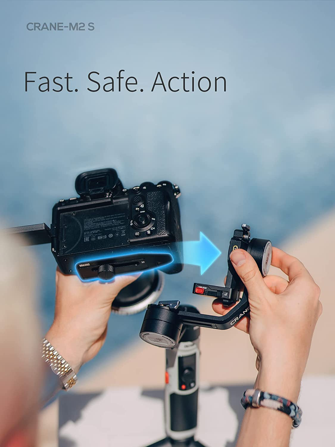 Zhiyun Crane M2S Handheld 3-Axis Stabilizer, Gimbal Stabilizer for Mirrorless Camera, Gopro, Action Camera, Smartphone  zhi yun   