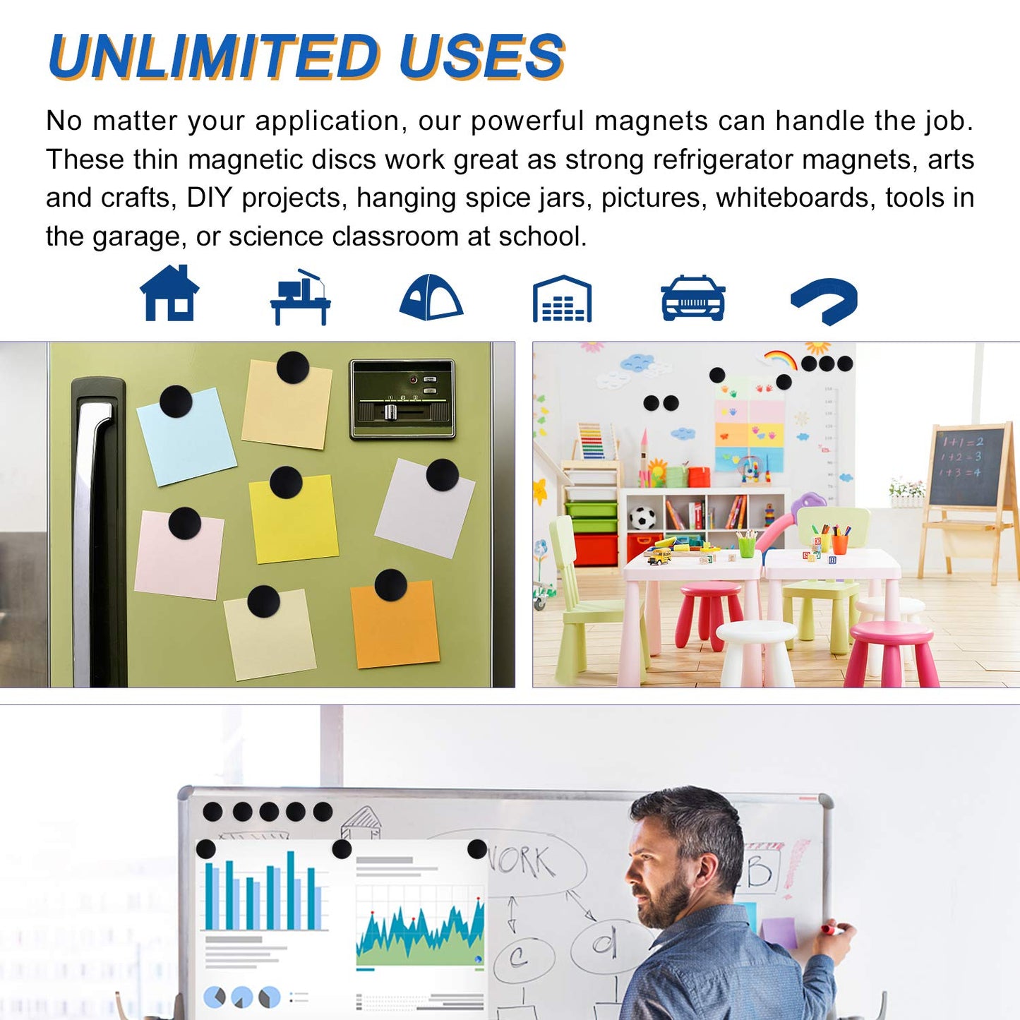 LOVIMAG Super Strong Neodymium Disc Magnets,Powerful Permanent Rare Earth Magnets with Epoxy Coating for Fridge, Scientific, Craft,Office Etc,1.26 Inch X 1/8 Inch,16 Pack  LOVIMAG   