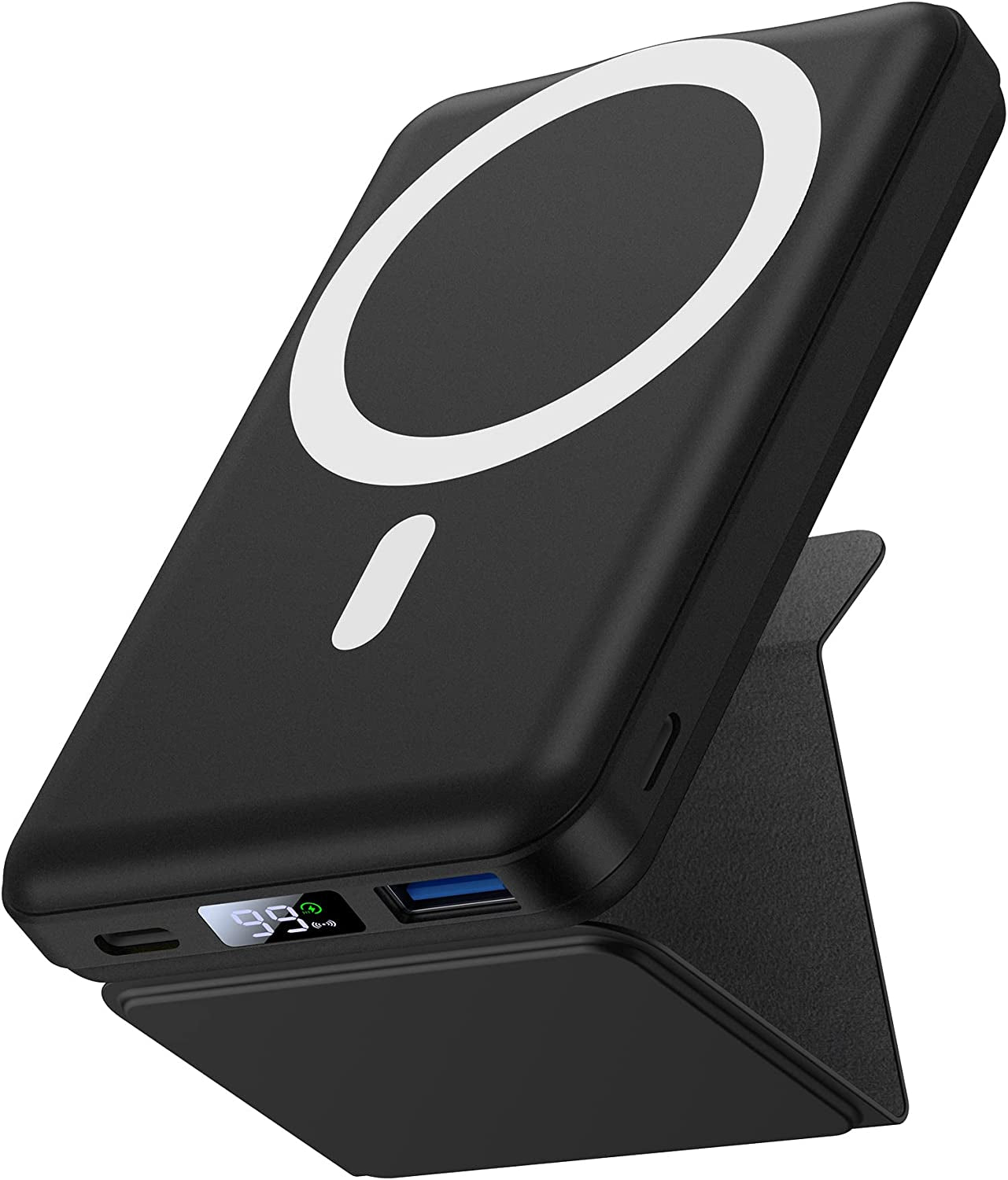 Yiisonger Magnetic Wireless Portable Charger, Foldable 10000Mah Battery Pack with USB-C Cable LED Display, Magnetic Power Bank 22.5W PD Fast Charging for Iphone 14/13/12/Pro/Mini/Pro Max（Dark Blue  Shenzhen Zhilianxintong Electronics Co., Ltd Black  
