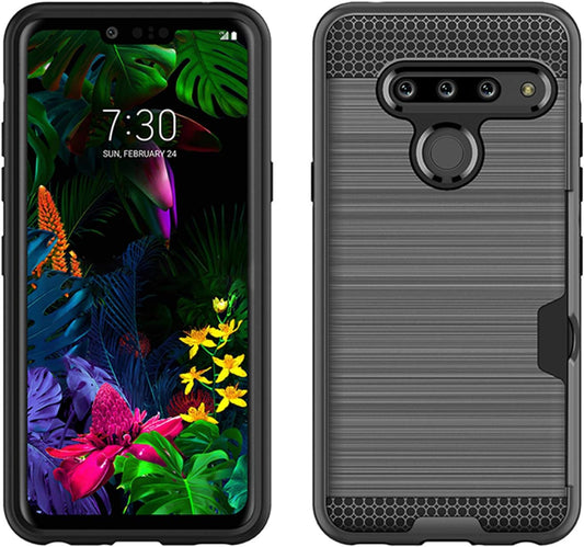 Case for LG G8, Thinq Case with Card Slot Holder, Shock Absorption Case Protective Cover for LG G8 (Gray)  jia   