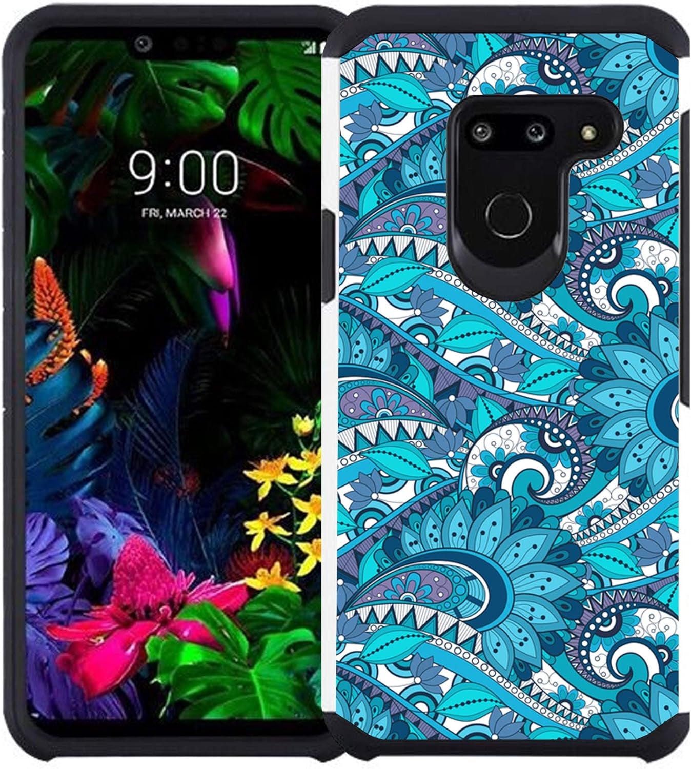 Cass Creations Case Compatible with LG G8 Thinq Case [NOT FIT LG G8X Thinq], Dual Layer Shock Proof Bumper Protective Phone Cover - Ocean Wave  Cass Creations   