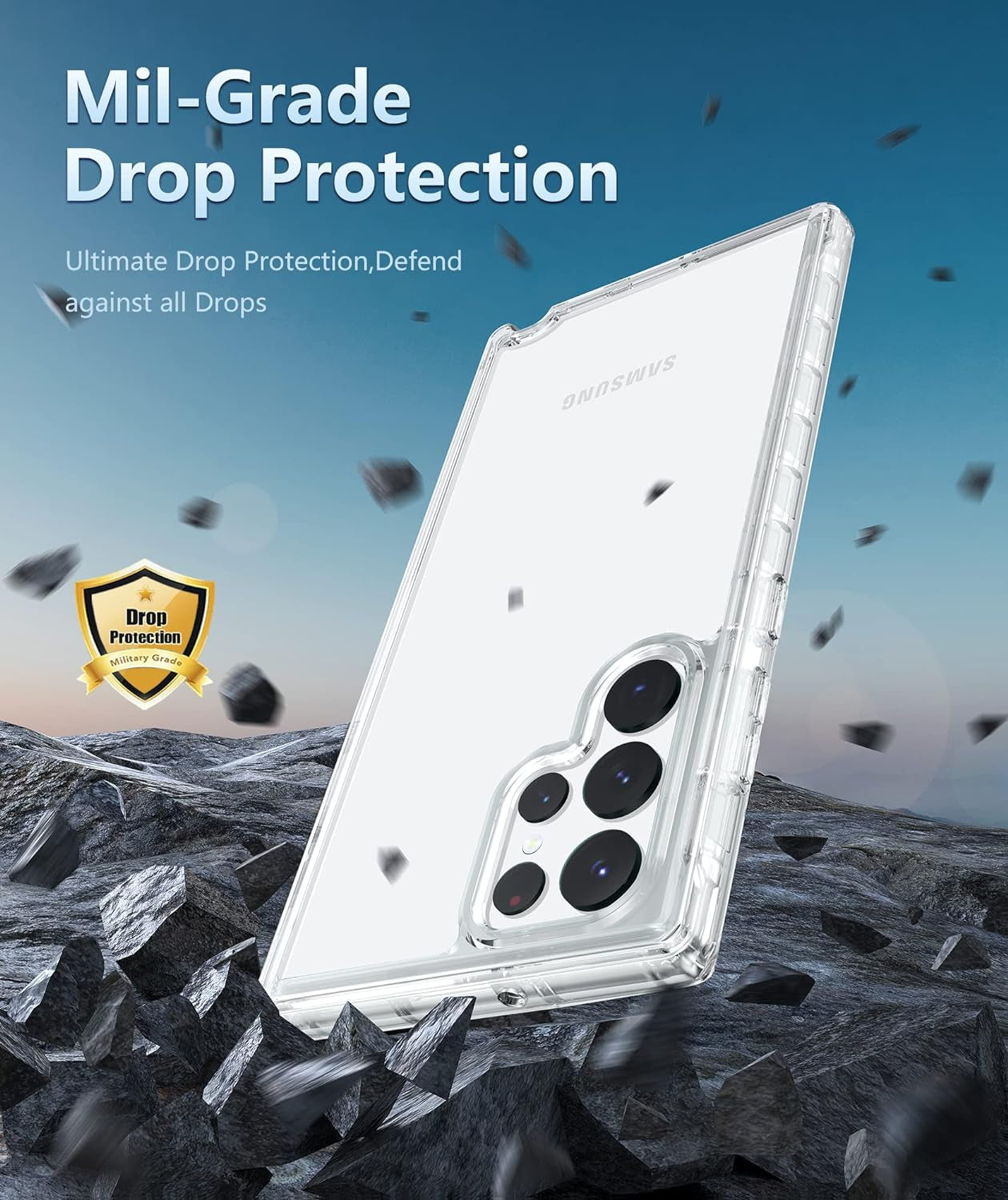 FNTCASE for Samsung Galaxy S22-Ultra Case: Full Drop Proof Protection Translucent Cases | Matte Textured Shockproof Protective Bumper | Rugged Hard Cell Phone Cover for Galaxy S22Ultra 5G  FNTCASE   