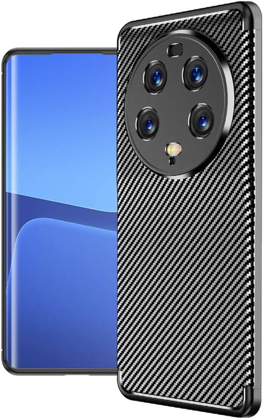 Teroxa for Xiaomi Mi 13 Ultra Case, Super Thin Carbon Fiber Texture Soft Silicone Bumper Camera Lens Protection Shockproof Cover (Black)  teroxa   