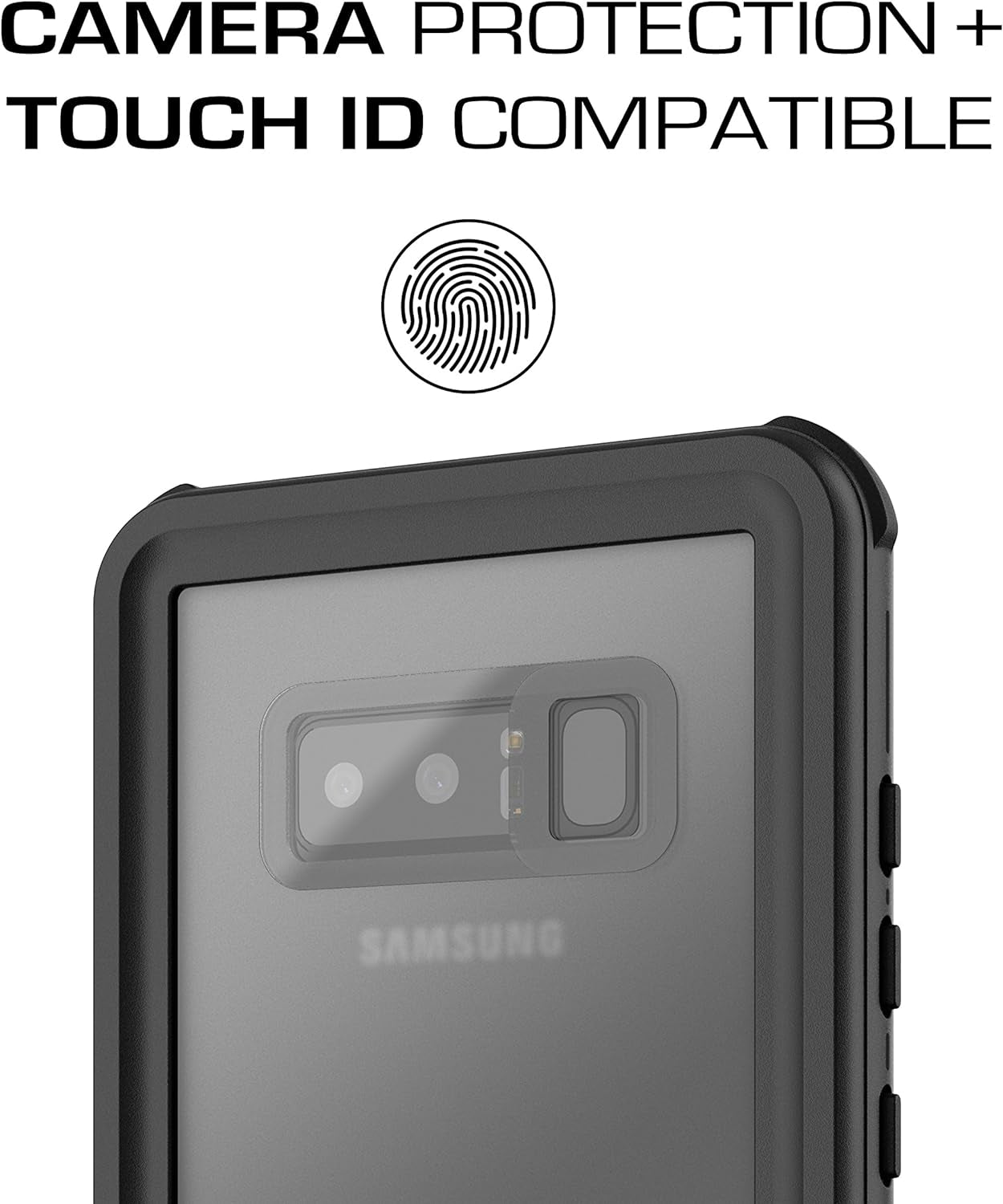 Ghostek Nautical Waterproof Galaxy Note 8 Case with Screen Protector - Slim Heavy Duty Protection (Black)  Ghostek   