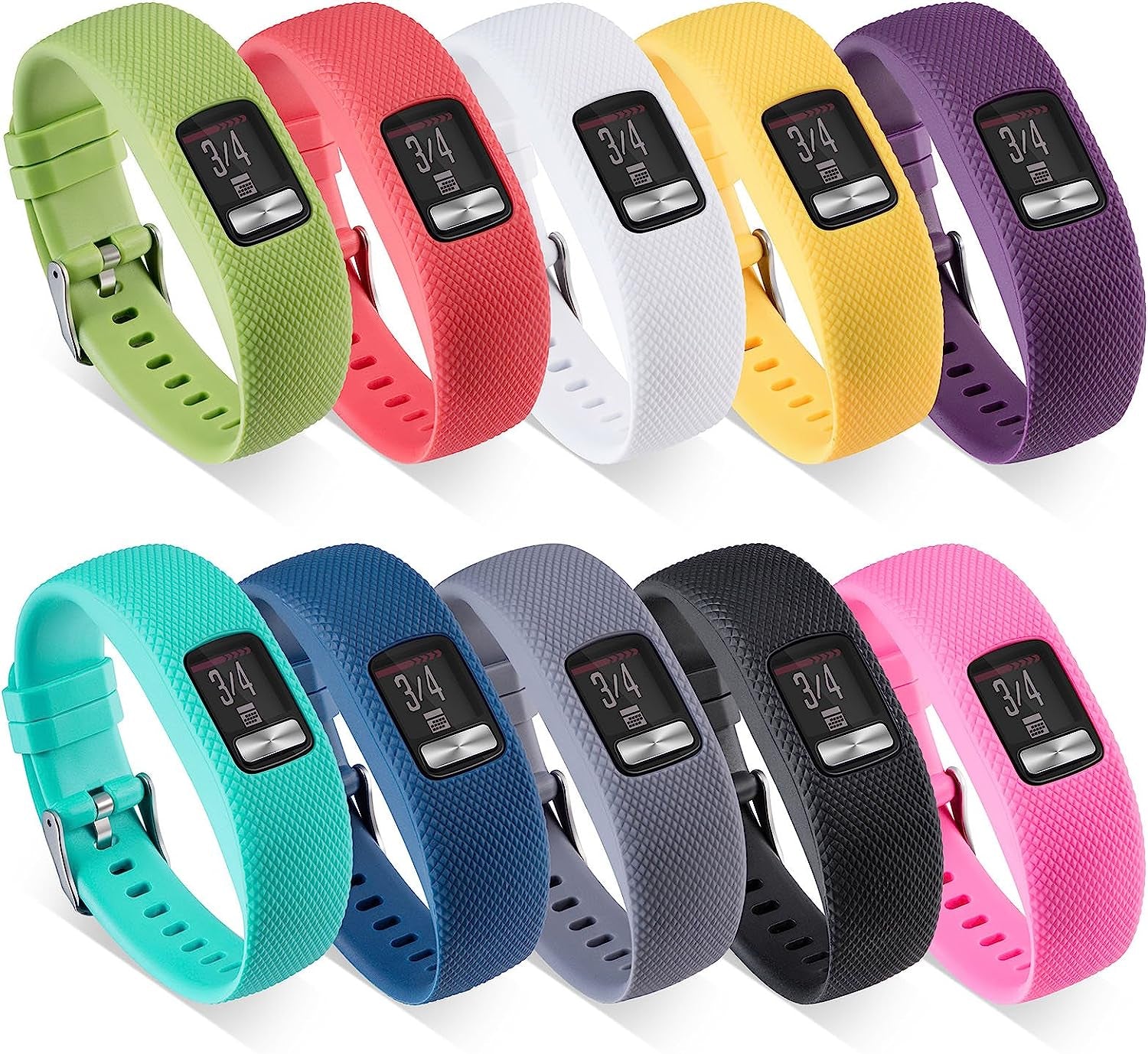 Compatible for Garmin Vivofit 4 Band, Newest Silicone Replacement Watchband Strap Band Wristband for Garmin Vivofit 4(No Tracker (Black, Large)  ZSZCXD 10Pcs Large 