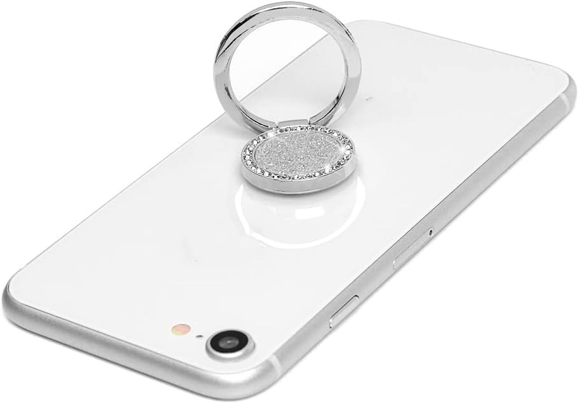 Mavis'S Diary Bling Cell Phone Ring Stand Holder, Universal 360 Rotation Metal Buckle Tablet Finger Grip Kickstand Compatible with Iphone Galaxy LG Google Moto All Smartphones(Silver)  Mavis's Diary   