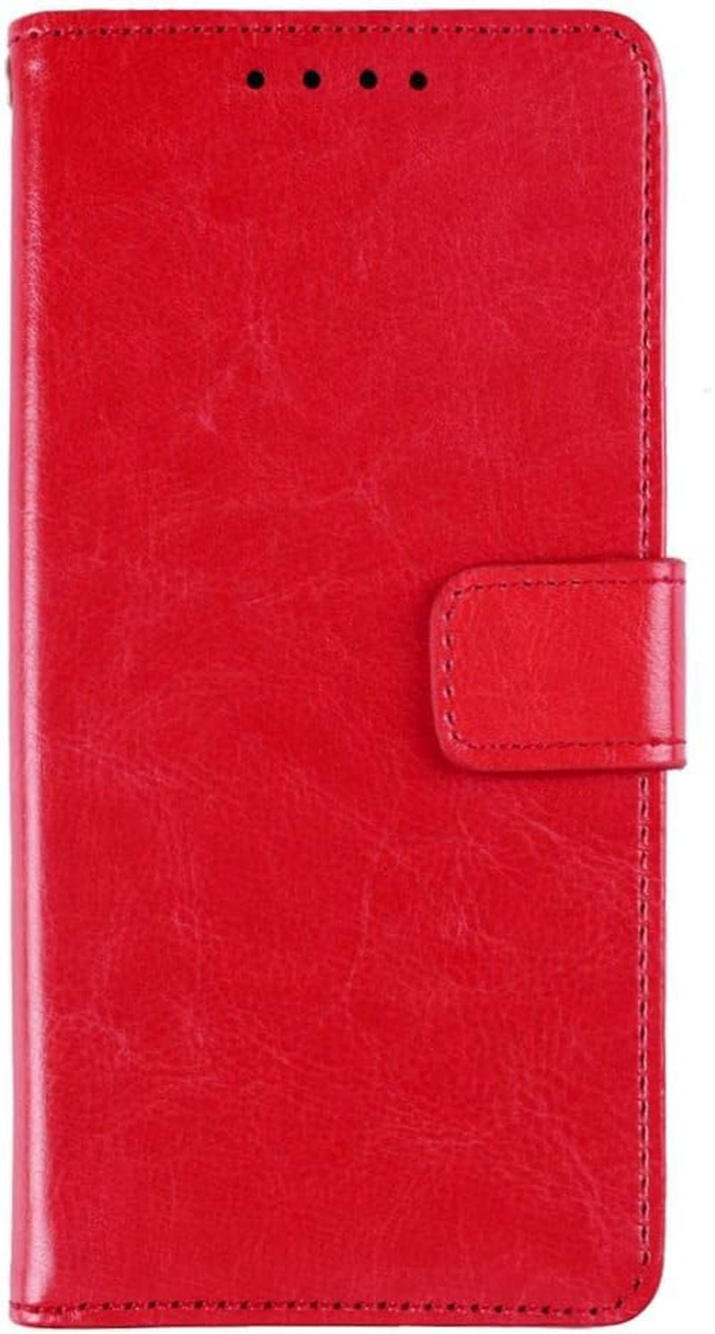 Phone Case for Sony Xperia Xa,Smooth Leather Flip Wallet Case with Card Slot,Stand Holder and Magnetic Closure,Sony Xperia XA Leather Case Cover  SJK-MKS Red Sony Xperia Xa 