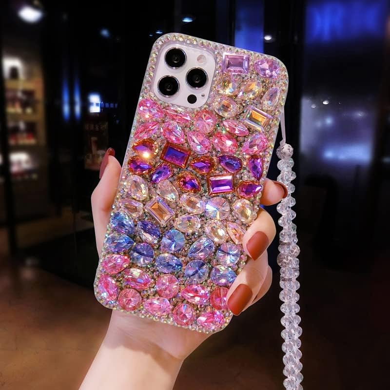 Redecarie for LG G8/LG G8 Thinq Case,Colorful Crystal Stone Shiny Sparkle Diamond Bling Glitter Rhinestone Gems Women Girls Phone Case for LG G8/LG G8 Thinq  redecarie   
