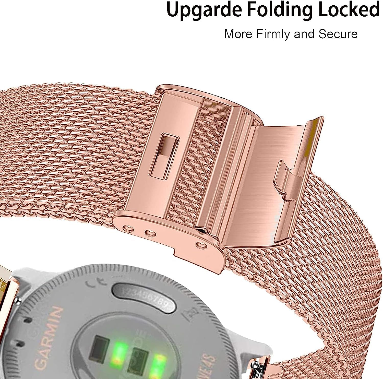 Krudary Bands Compatible with Garmin Vivoactive 4S /Venu 2S/ Vivomove 3S, 18Mm Mesh Woven Stainless Steel Watch Band Metal Bracelet for Garmin Forerunner 255S 41Mm  Krudary   